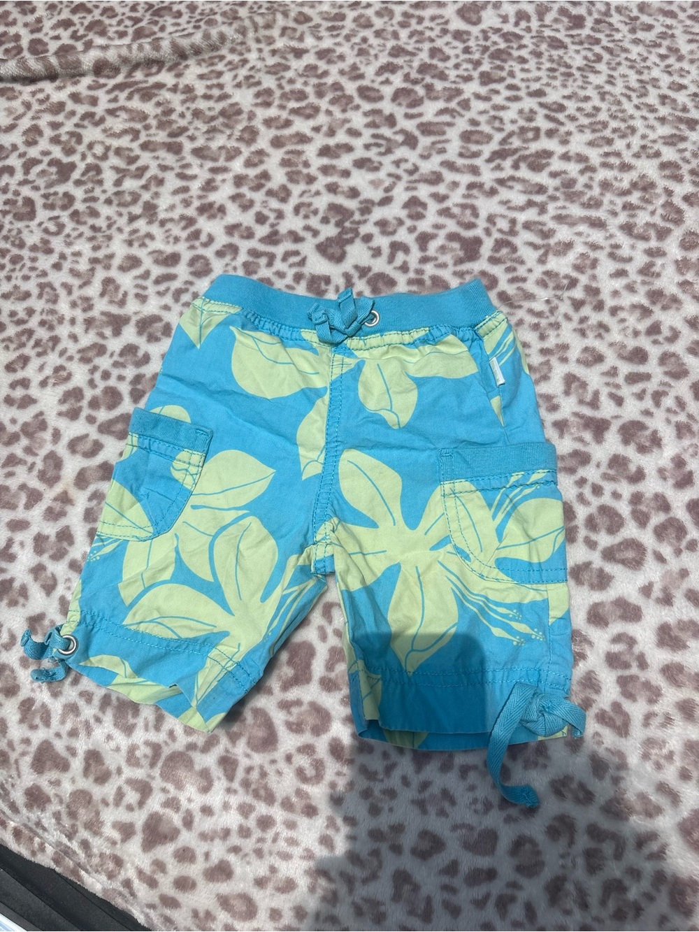 Vintage Y2K Baby Size 3-6 months Aqua Tropical Shorts